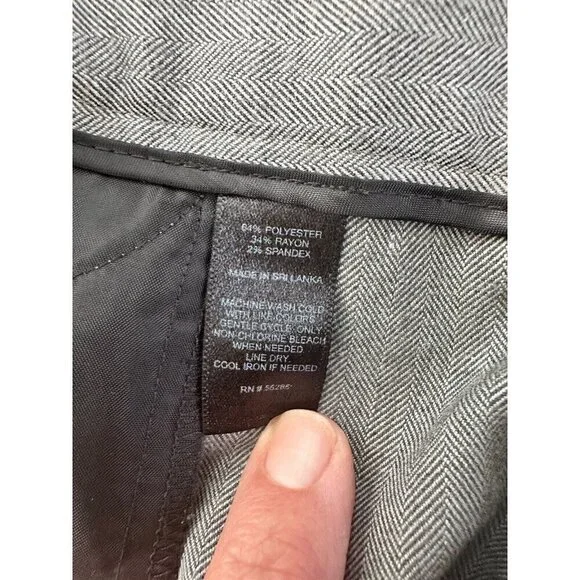 Express Editor Grey Work Career Office Pants Capsule Wardrobe Straight Leg 4R